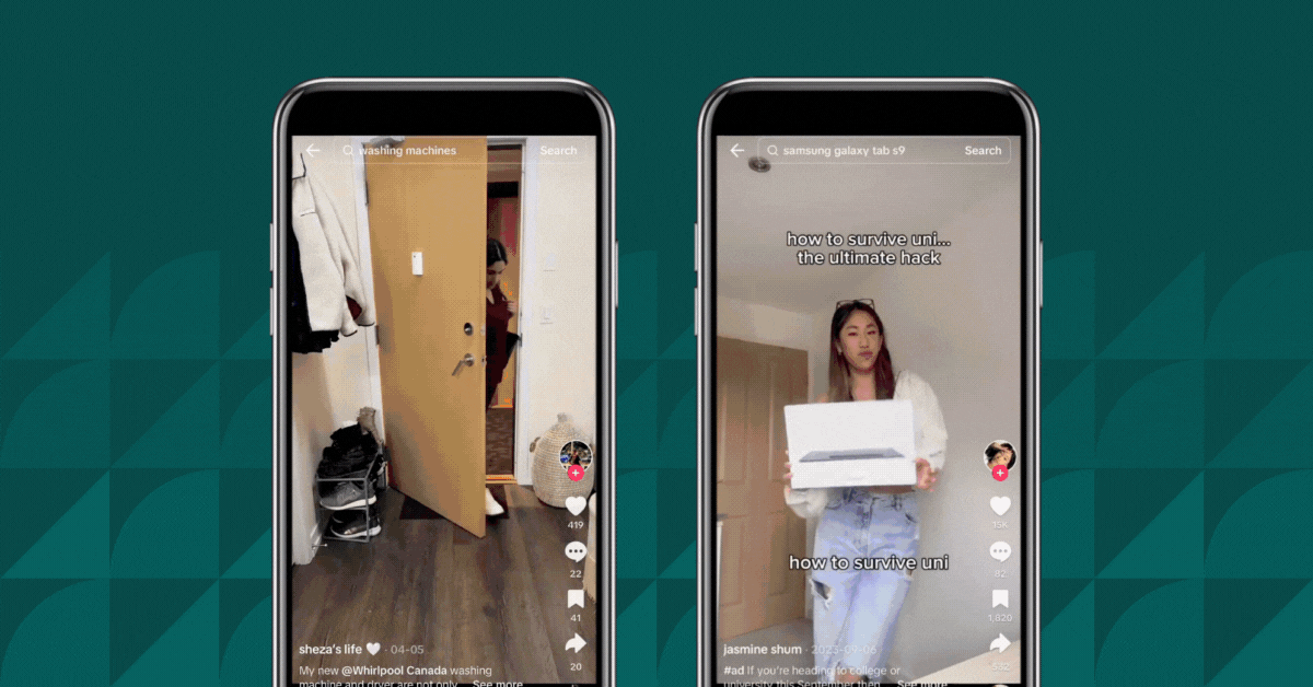 Influencer Ads from Whirlpool and Samsung