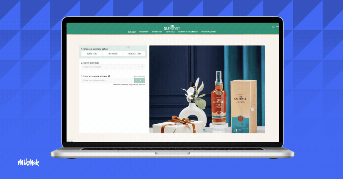 MikMak Brand Website Where to Buy Solution - The Glenlivet Pernod Ricard