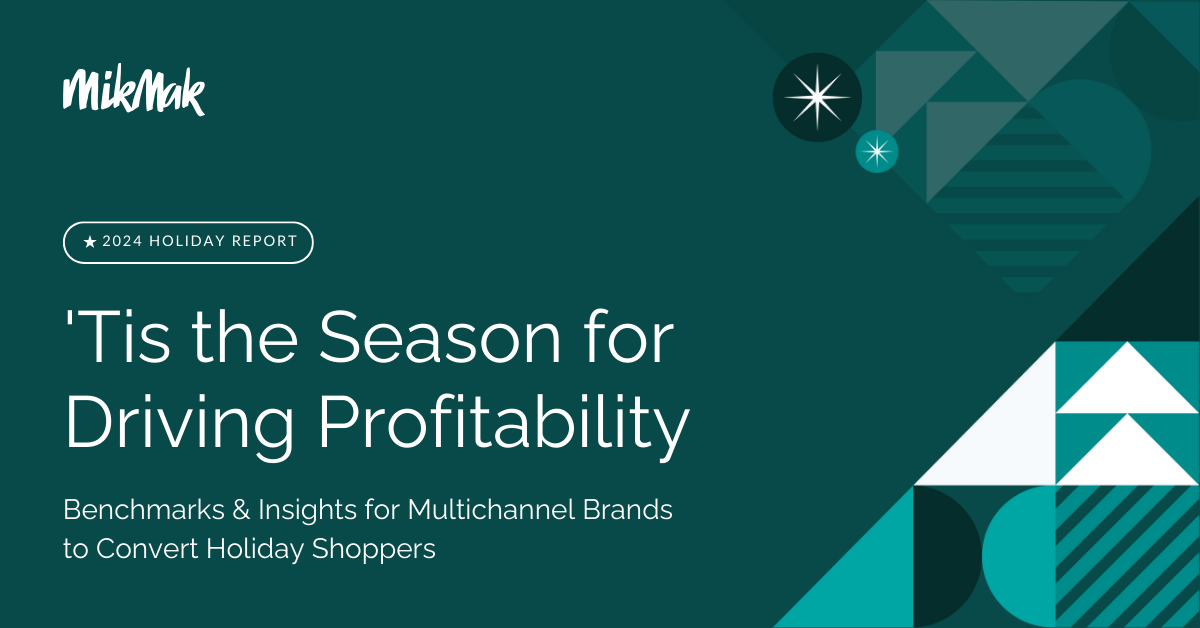 'Tis the Season for Driving Profitability, Shoppable Media, MikMak 2024 Holiday Guide Cover Dark Green Holiday Patterns